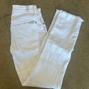 7 For All Mankind White Ankle Jeans